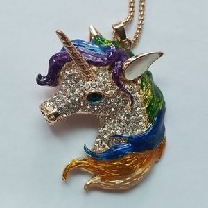 BETSEY  JOHNSON Enamel Unicorn Necklace Pendant